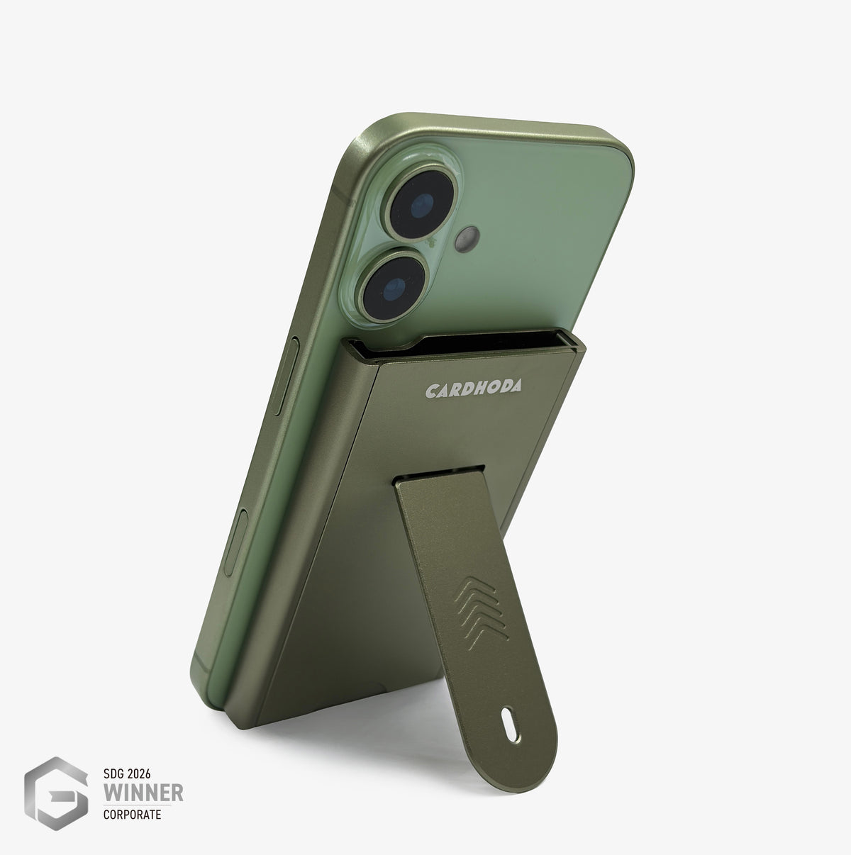 Magnetic Quick Release Case - RFID/NFC Blocking Card Case with Foldable Phone Stand