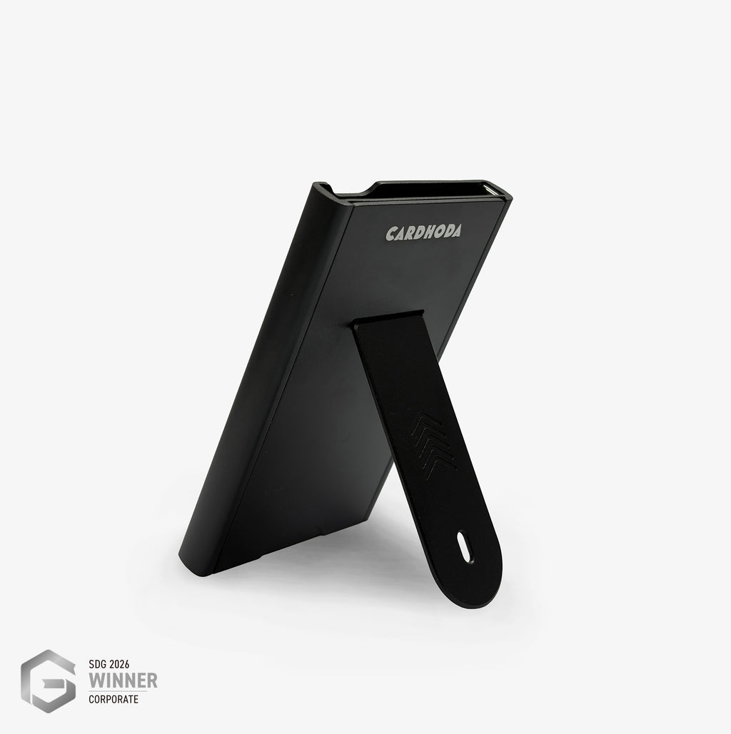 Magnetic Quick Release Case - RFID/NFC Blocking Card Case with Foldable Phone Stand