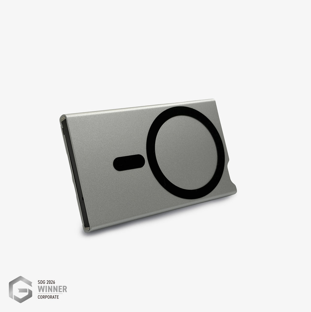 Magnetic Quick Release Case - RFID/NFC Blocking Card Case with Foldable Phone Stand