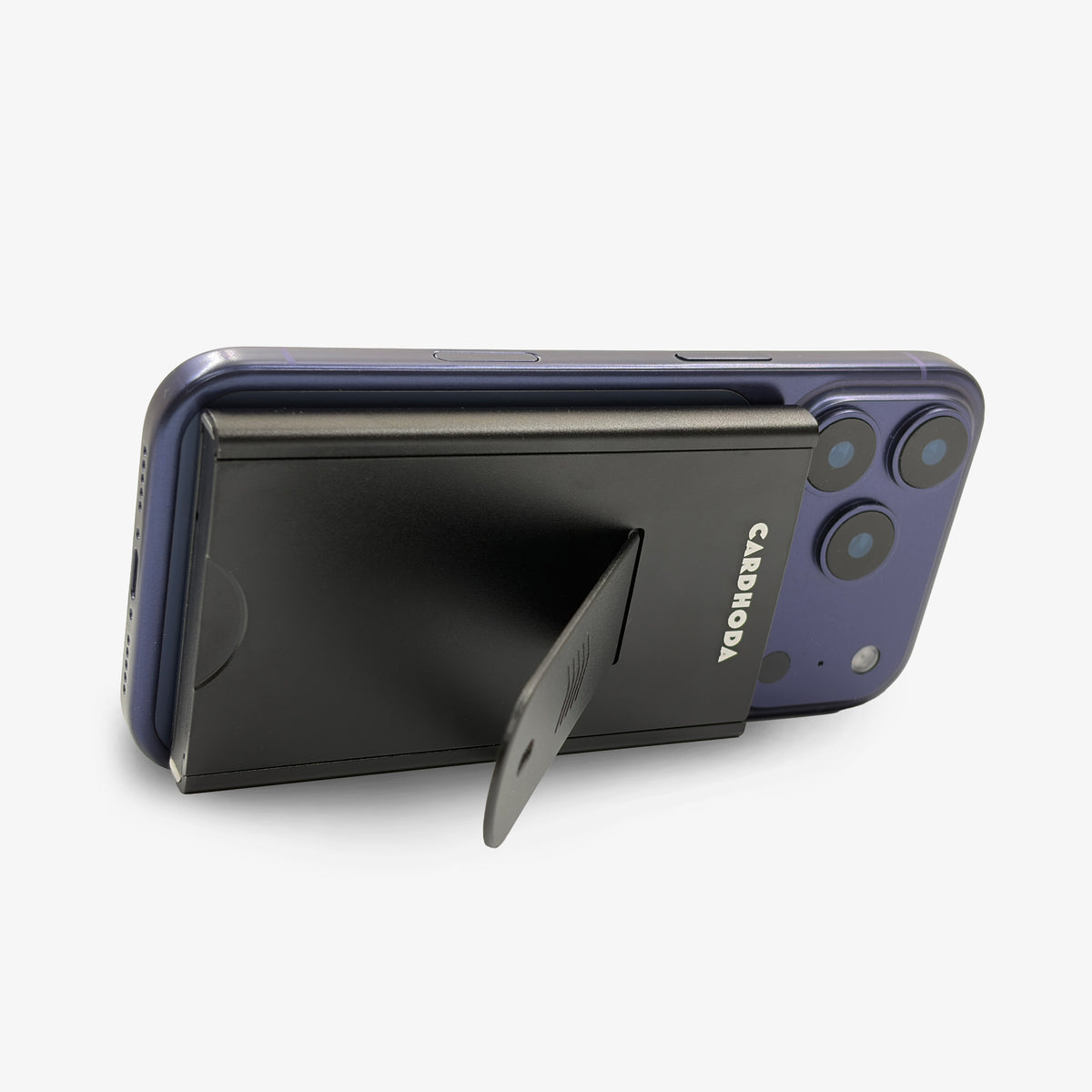 Magnetic Quick Release Case | RFID/NFC Blocking Cardcase with Foldable Phone Stand