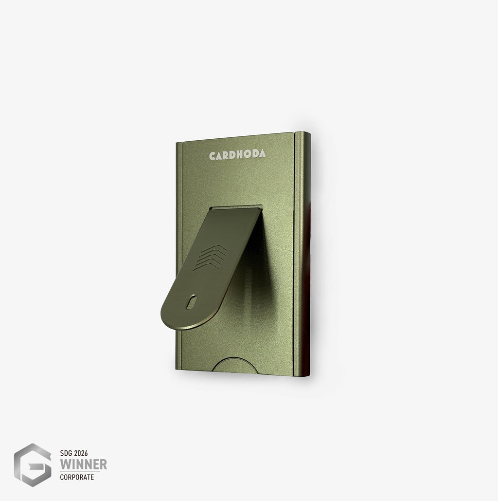 Magnetic Quick Release Case - RFID/NFC Blocking Card Case with Foldable Phone Stand