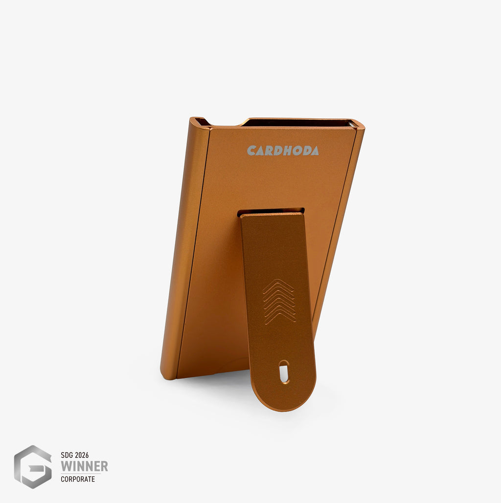 Magnetic Quick Release Case - RFID/NFC Blocking Card Case with Foldable Phone Stand