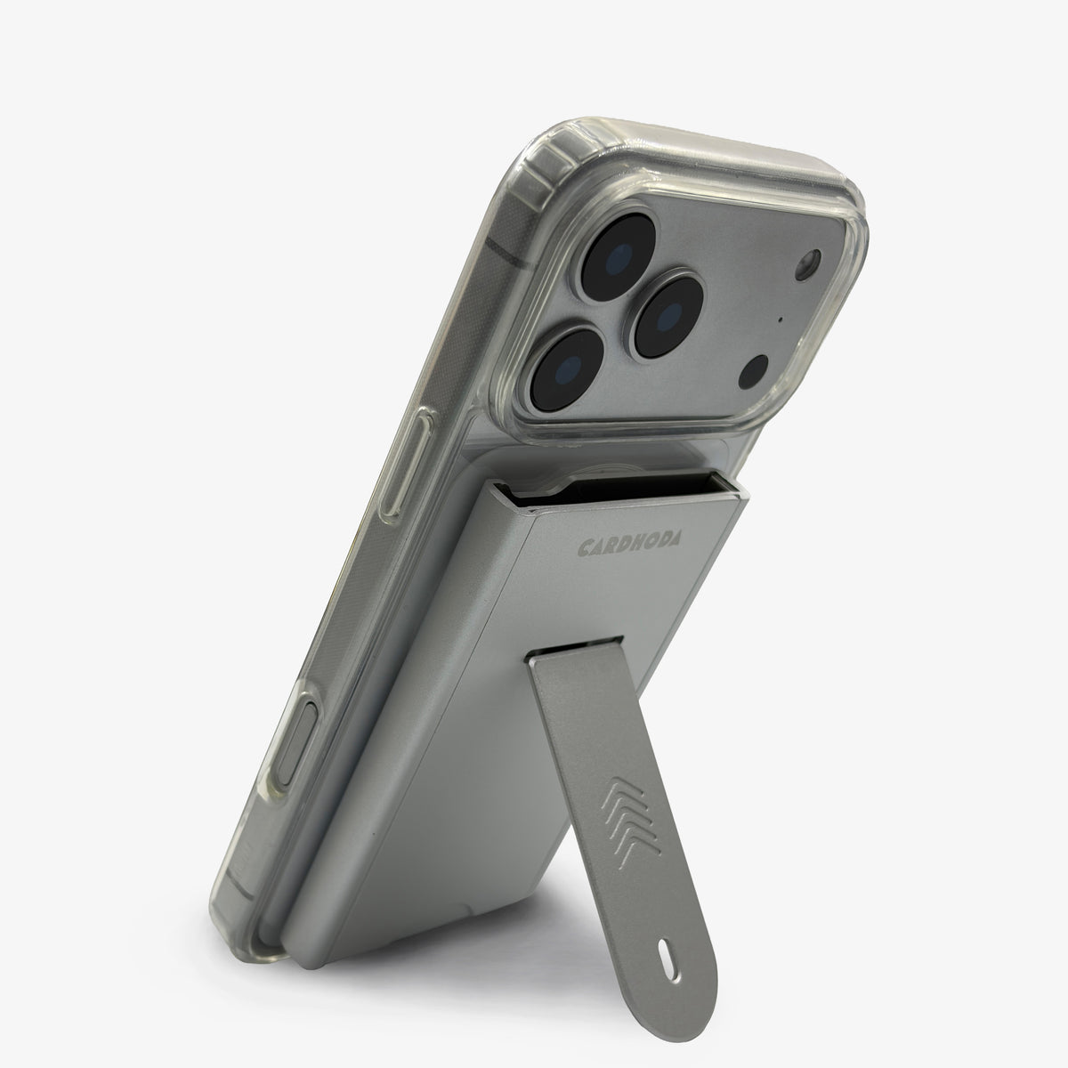 Magnetic Quick Release Case | RFID/NFC Blocking Cardcase with Foldable Phone Stand