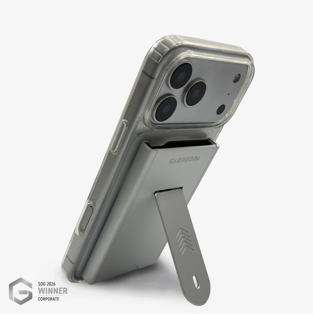 Magnetic Quick Release Case - RFID/NFC Blocking Card Case with Foldable Phone Stand