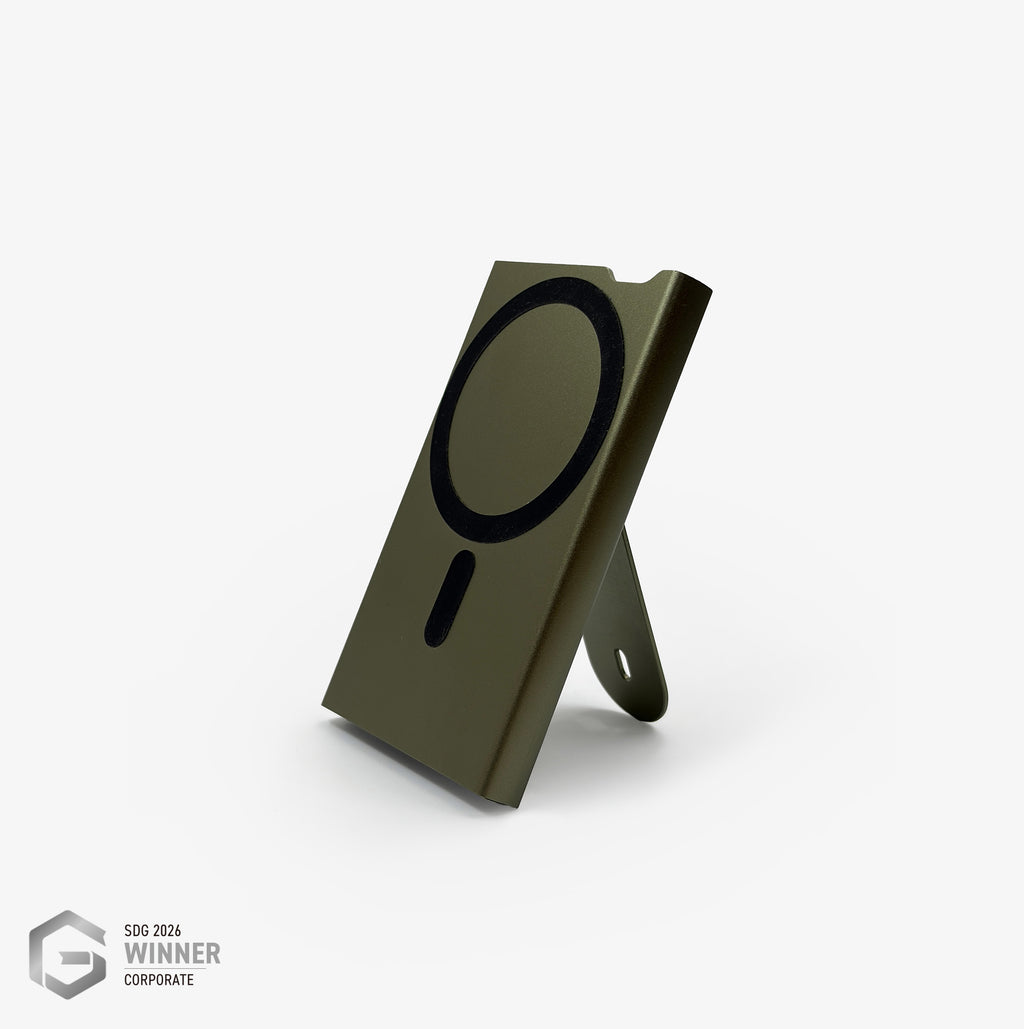 Magnetic Quick Release Case - RFID/NFC Blocking Card Case with Foldable Phone Stand