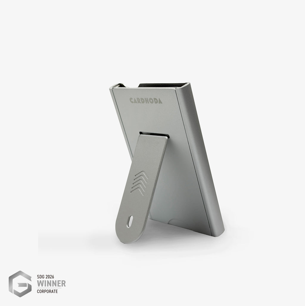 Magnetic Quick Release Case - RFID/NFC Blocking Card Case with Foldable Phone Stand